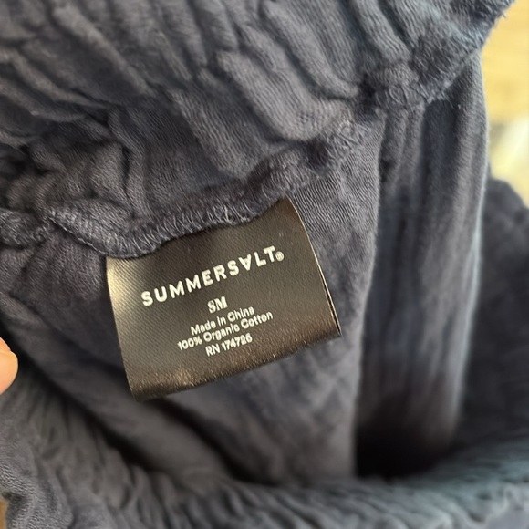 NEW SUMMERSALT The Going Places Gauze Drawstring Pant Midnight Navy Blue SZ SM - Picture 6 of 6